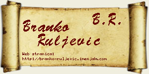 Branko Ruljević vizit kartica